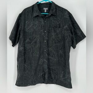 Van Heusen Air Classic-Fit button-down Charcoal Hawaiian shirt